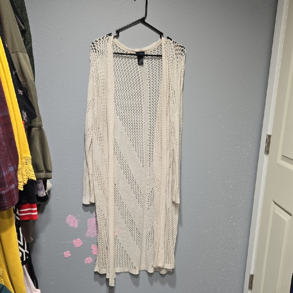 Rue21 Cream Open-Knit Cardigan
